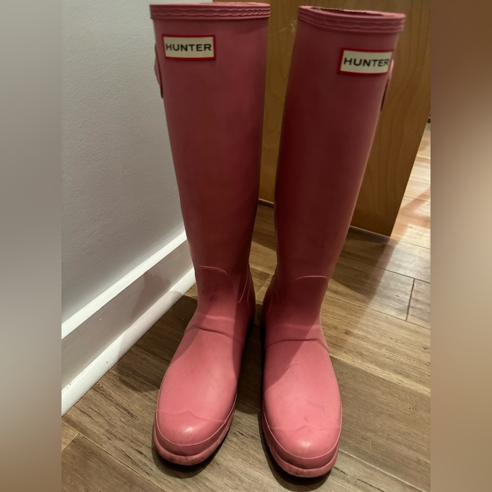 Pink Hunter Size 9 Rain Boots